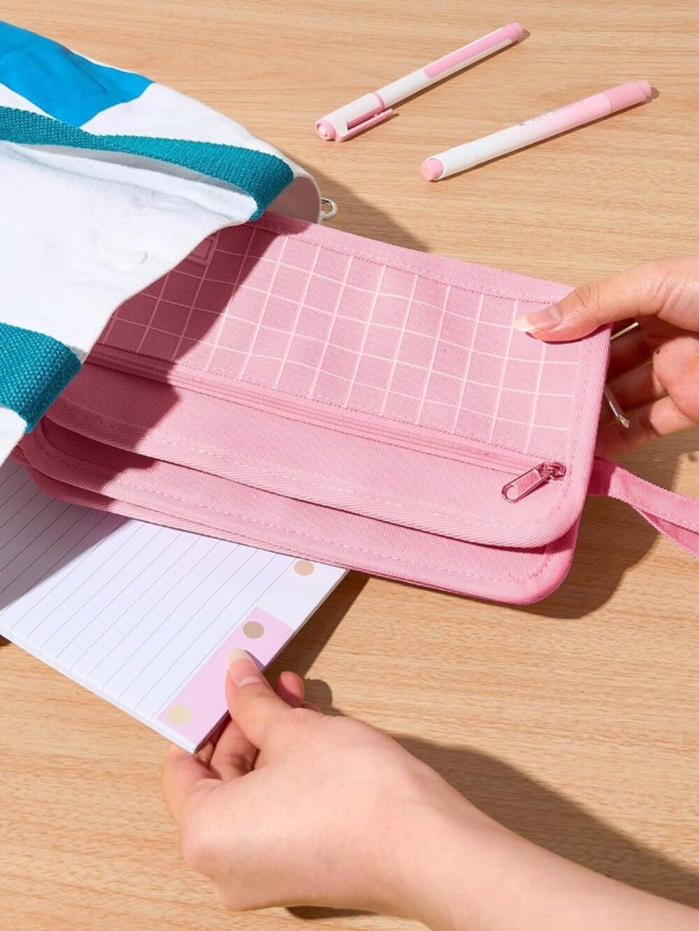 Large Pencil Case, Big Capacity Pencil Pouch Pen Bag with 3 Compartment, Portabl - Picture 2 of 8